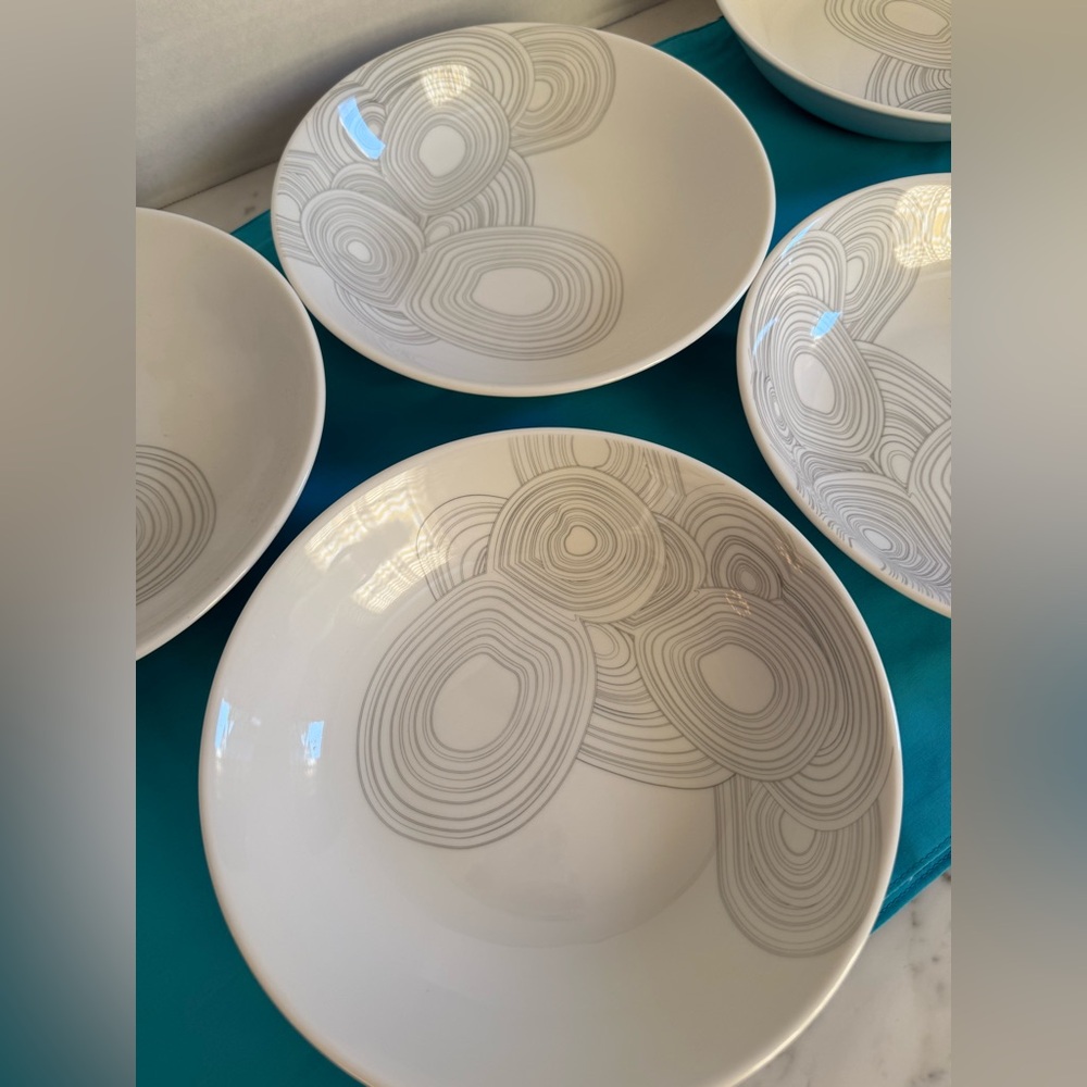Jonathan Adler Gray Malachite Dinnerware Soup/Salad Bowls
Set of 6